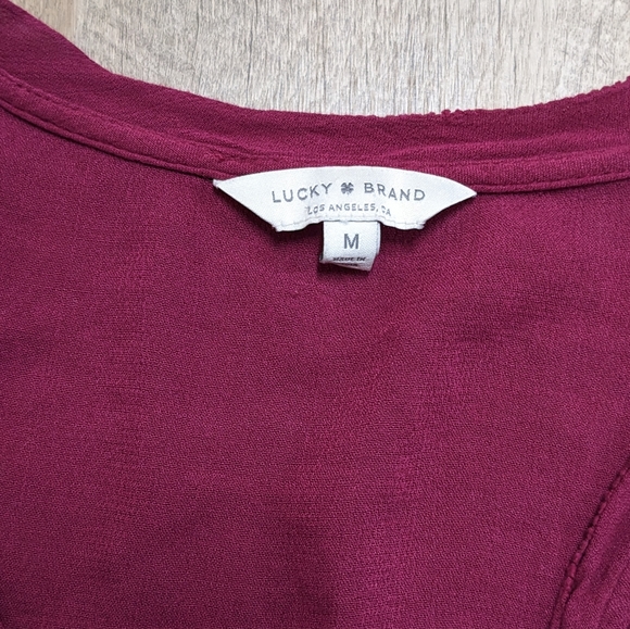 Lucky Brand Purple V Neck Long Sleeve Blouse - Picture 11 of 16